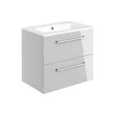 Pilton 610mm Wall Hung Vanity Unit with Basin in Gloss Grey